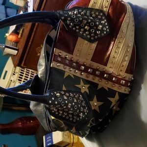 Studded American flag huge purse